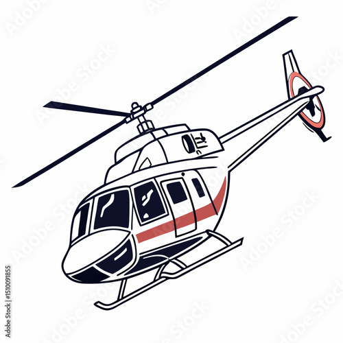helicopter white backround & vector art