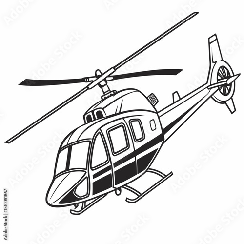 helicopter white backround & vector art