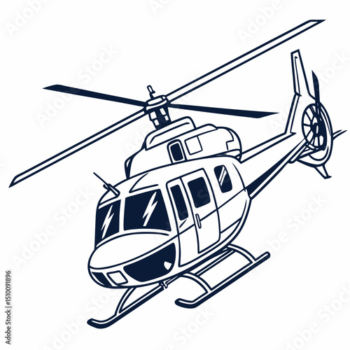 helicopter white backround & vector art