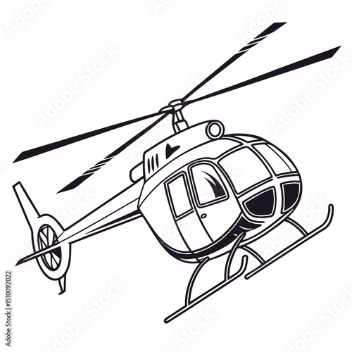 helicopter white backround & vector art