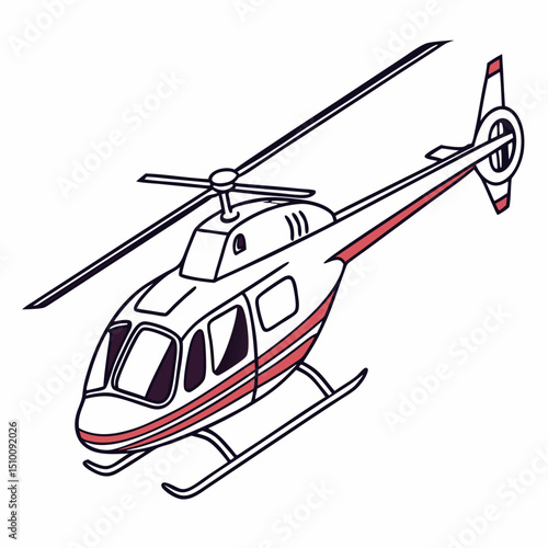 helicopter white backround & vector art