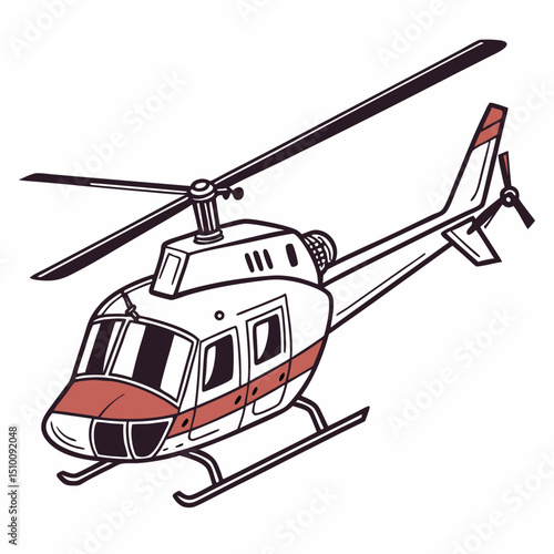helicopter white backround & vector art