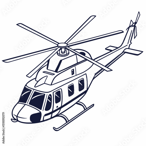 helicopter white backround & vector art