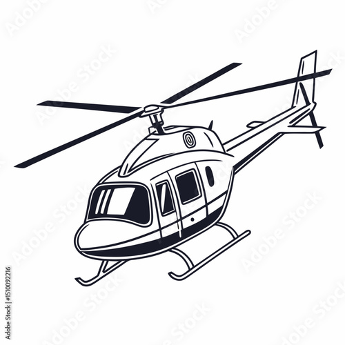 helicopter white backround & vector art