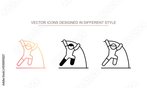 Pole Vault icon design with white background stock illustration