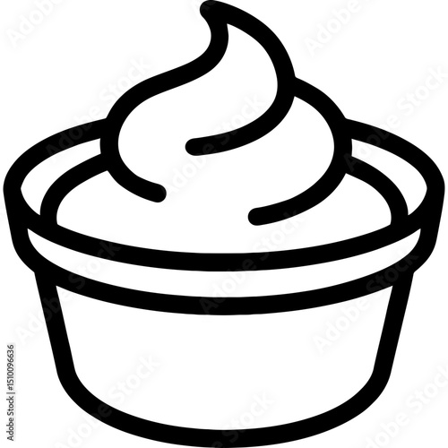 Minimalist dipping sauce cup icon design