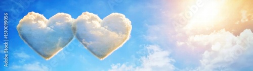 Two Hearts in Blue Sky