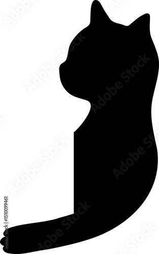 Cat Peeking Border Silhouette