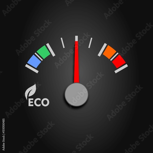 Eco meter with colorful sections