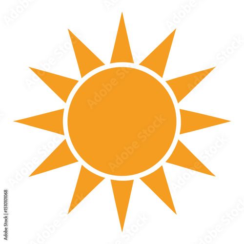 Sun vector icon with white background of Adobe Illustrator Artwork
