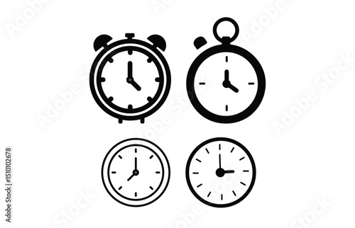 Free Download Clock icon set. Time icon vector. watch icon symbol, countdown Timer vector illustration. Time icon set. Timer, alarm, schedule, hourglass, clock icons. Solid icon collection.eps
 - GFXLoad
