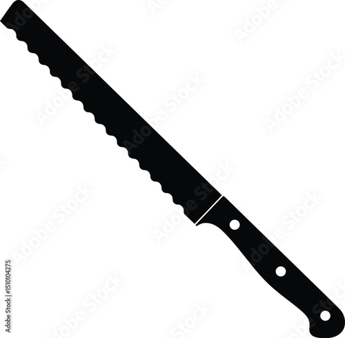 Minimalist serrated bread knife silhouette versatile bread cutting knife