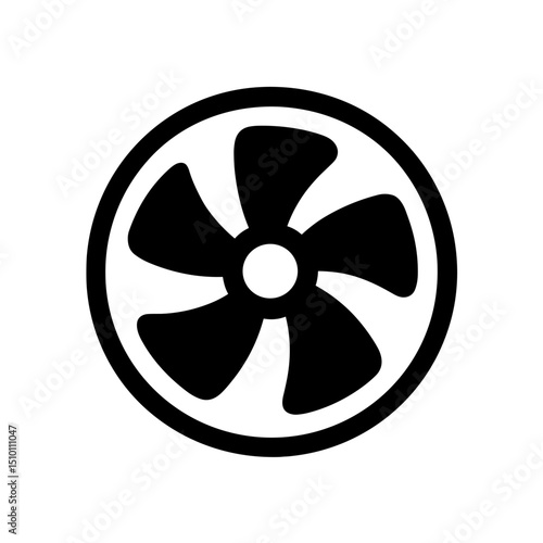 Ventilation fan icon in bold black style