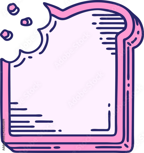 tattoo in traditional style of a bitten slice of bread