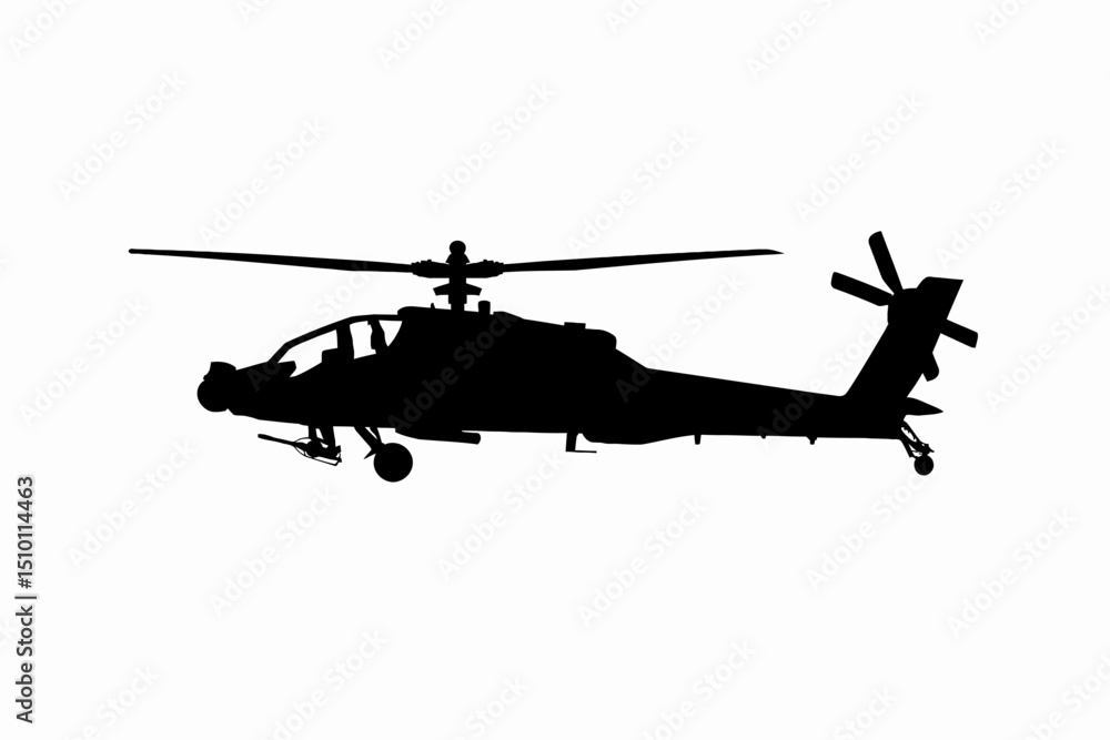 Fototapeta premium military helicopter silhouette vector