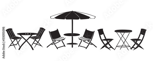 Outdoor patio furniture set umbrella tables chairs