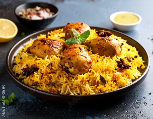 Aromatic chicken and rice dish