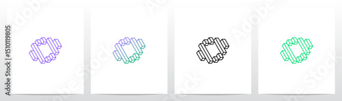 Outlines Strokes Rectangular Cuboid Block Diagonal Initial Letter Logo Design O