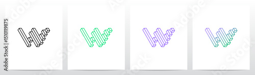 Outlines Strokes Rectangular Cuboid Block Diagonal Initial Letter Logo Design W