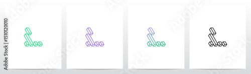 Outlines Strokes Rectangular Cuboid Block Diagonal Initial Letter Logo Design L