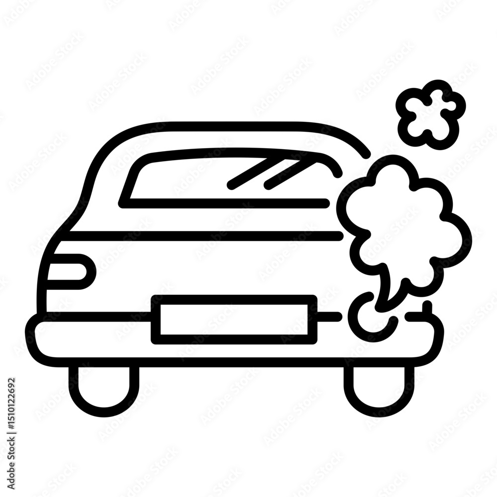 Vehicle emissions icon, symbolizing air pollution and exhaust fumes Vehicle emissions icon, symbolizing air pollution and exhaust fumes