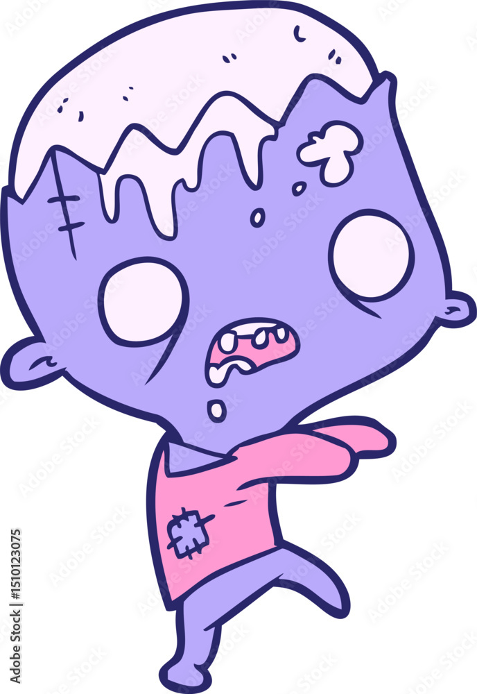 Fototapeta premium cute cartoon zombie