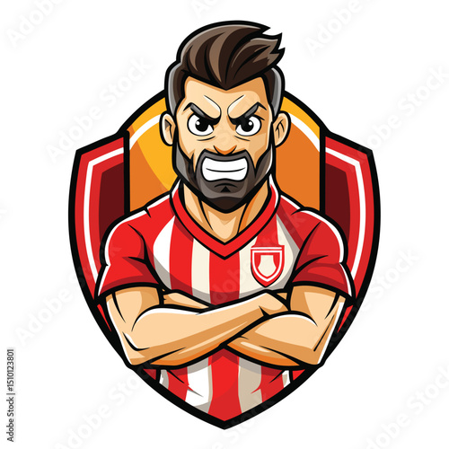 Angry football hooligan supporter represents passion and intensity for ultras culture in a vibrant soccer environment