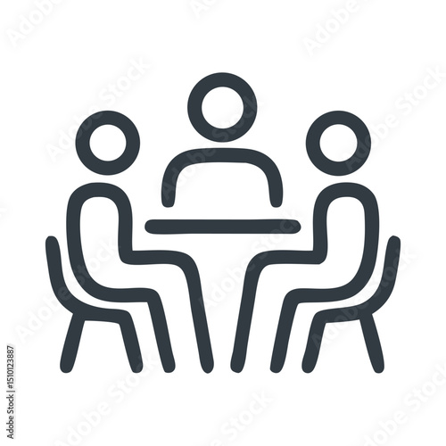 Meeting Icon: Collaboration and Discussion