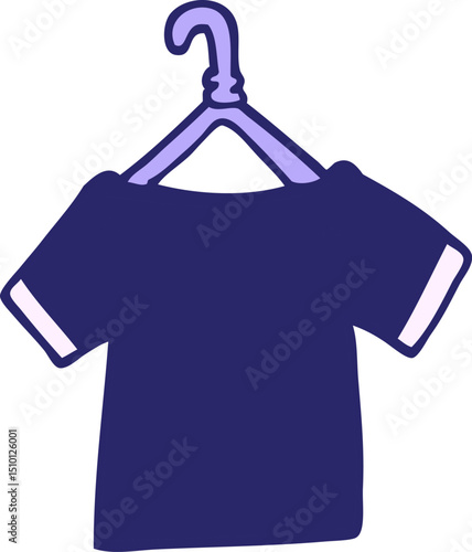 cartoon doodle t shirt on hanger