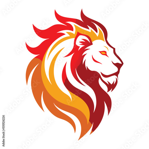 Wallpaper Mural Abstract lion silhouette logo template with vibrant colors and dynamic shapes suitable for various branding needs and design projects Torontodigital.ca