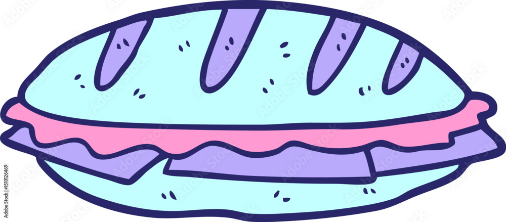 Fototapeta premium cartoon chesse sandwich