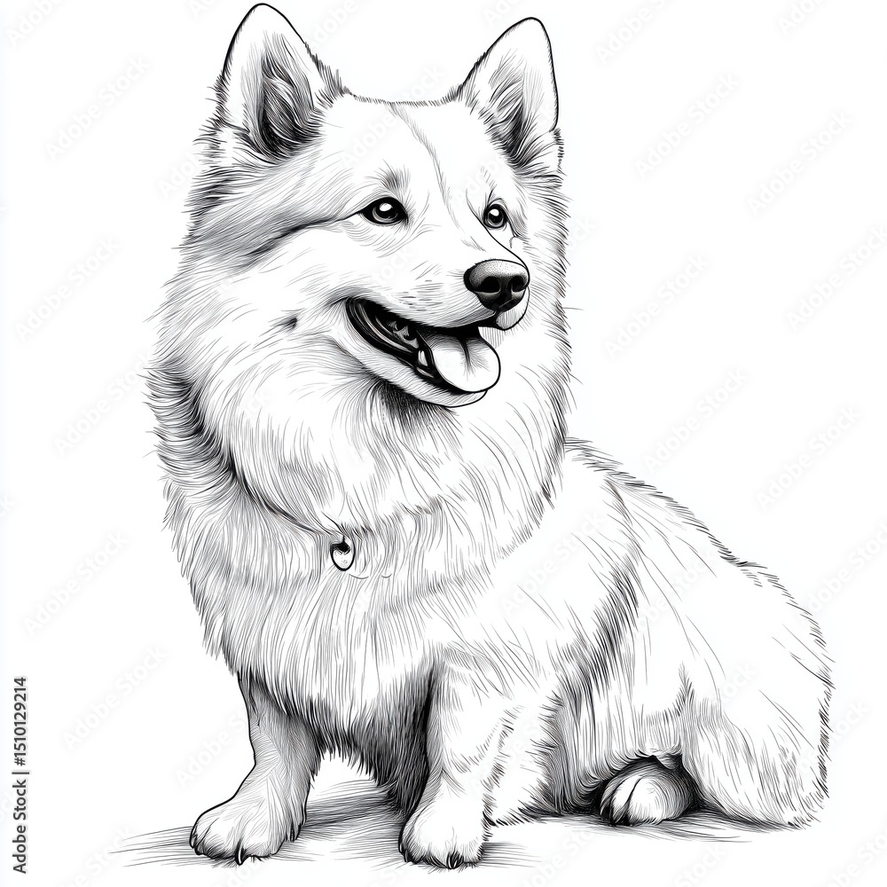 Naklejka premium white dog