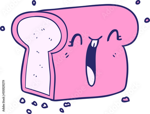 cartoon laughing loaf of bread