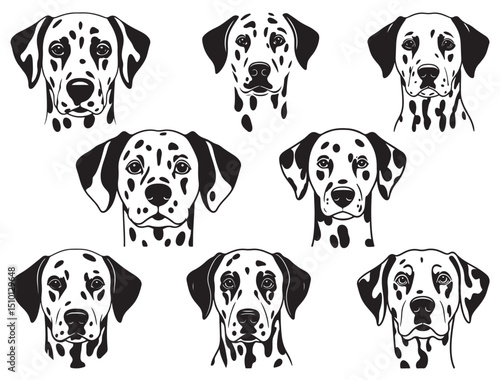 DALMATIAN SPOT DOG FACE SILHOUETTE