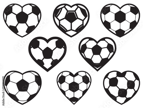 HEART SHAPE SOCCER BALL SILHOUETTE