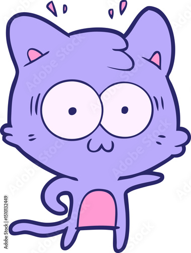 cartoon surprised cat