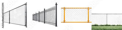 Various styles of chain link fencing showcasing durability, functionality, and aesthetic appeal in urban and rural settings, ideal for security and enclosure solutions.