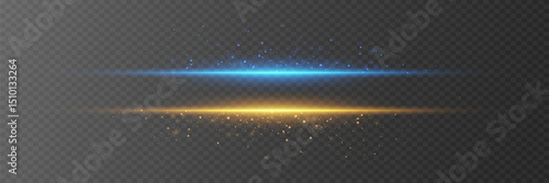 Glowing golden lines of light with motion blur effect. Concept of speed or energy.