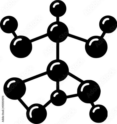 carbon molecules. Organic compound, chemical element sign, symbol, vector, art