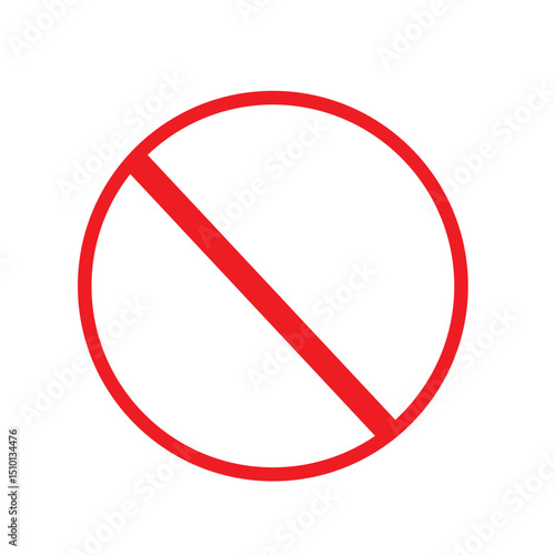 Free Download Red Circle with Diagonal Line Stop Sign, Prohibition Symbol, No Entry Icon - GFXLoad