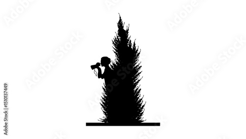 paparaci symbol, black isolated silhouette
