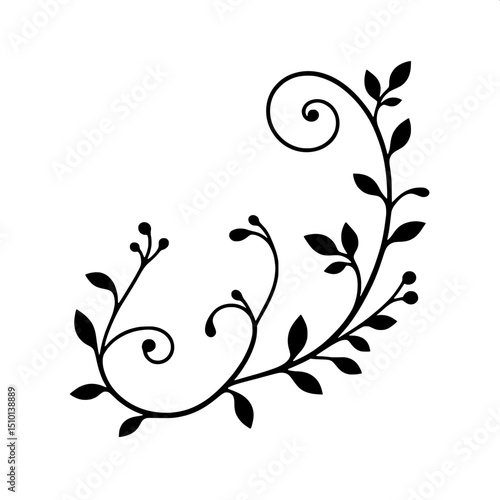 Black and White SVG of a Vine Icon
