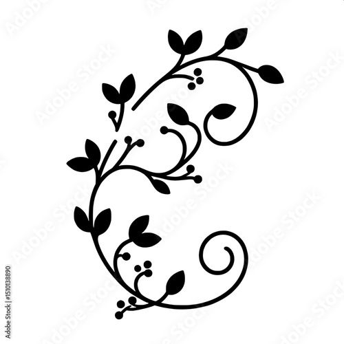 Black and White SVG of a Vine Icon