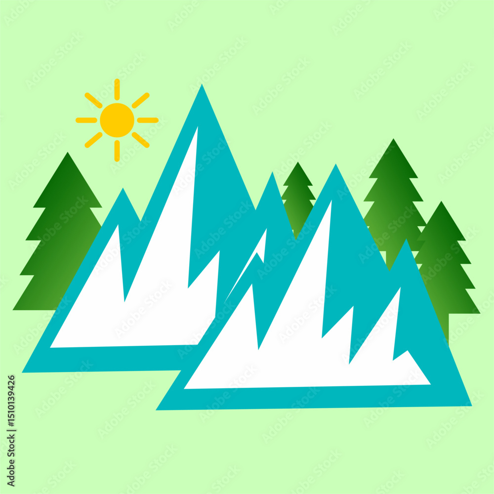 Obraz premium vector color mountain landscape