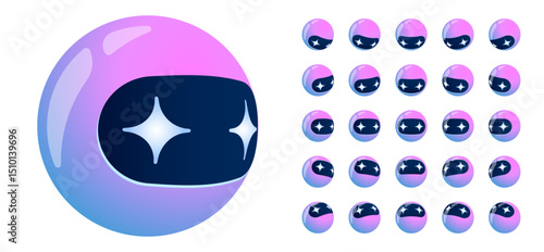 AI robot mascot with cute face. 3D chatbot assistant icon for tech, app or digital support. Futuristic vector character isolated on white. Smart bot for communication and service.