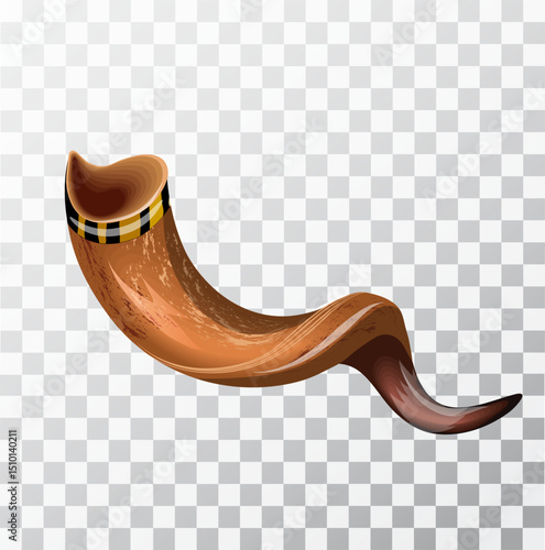 Animal horn drinking vessel.