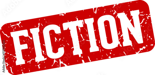 fiction rectangular sign. fiction stamp
