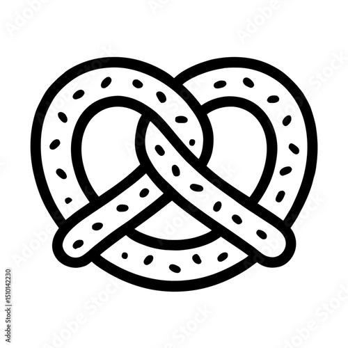Pretzel Outline Icon - Classic Baked Snack for Food, Bakery, and Oktoberfest Designs
