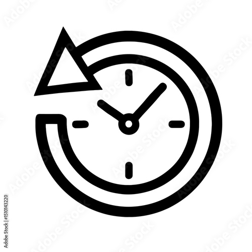 Simple Clock with Arrow - Time Pass Icon