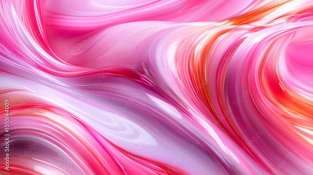 Fototapeta premium Pink and White Abstract Swirls with Vibrant Color Highlights